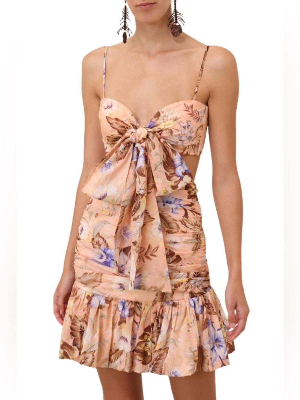 Zimmermann Floral Bow Mini Dress — Size 1 (Medium)